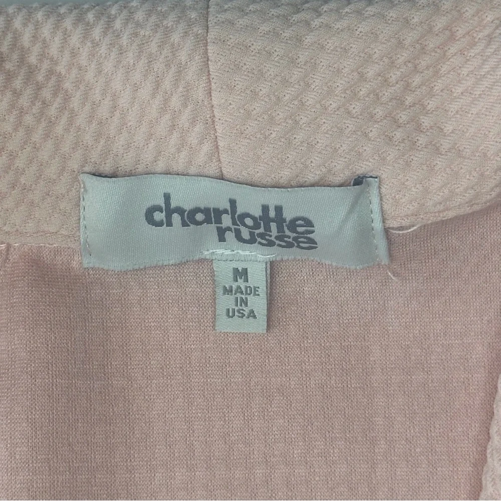 Charlotte Russe‎ light pink/peach 3/4 sleeves cropped cardigan women’s medium - Picture 7 of 14